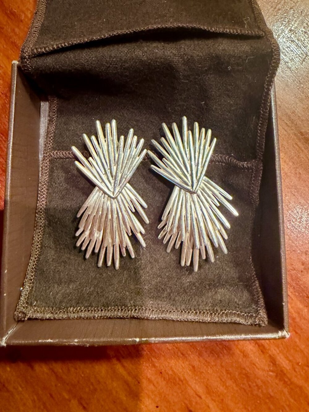 Authentic Christofle Palmaceae Sterling Silver Necklace & Matching Earrings Set - Picture 4 of 16